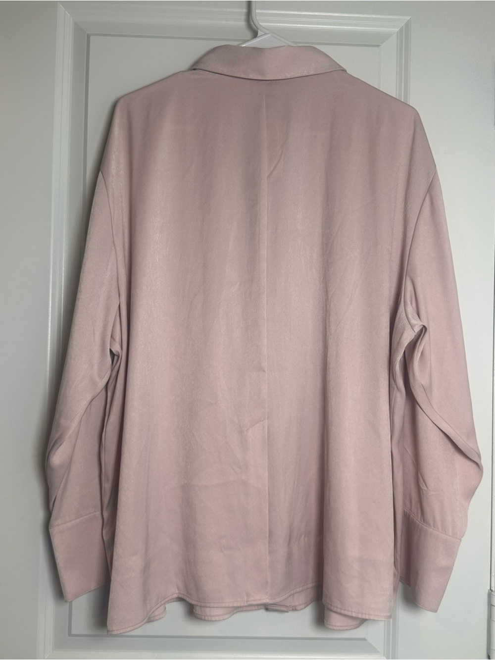 Divided Dusty Pink Satin Button-Front Blouse - Picture 2 of 3